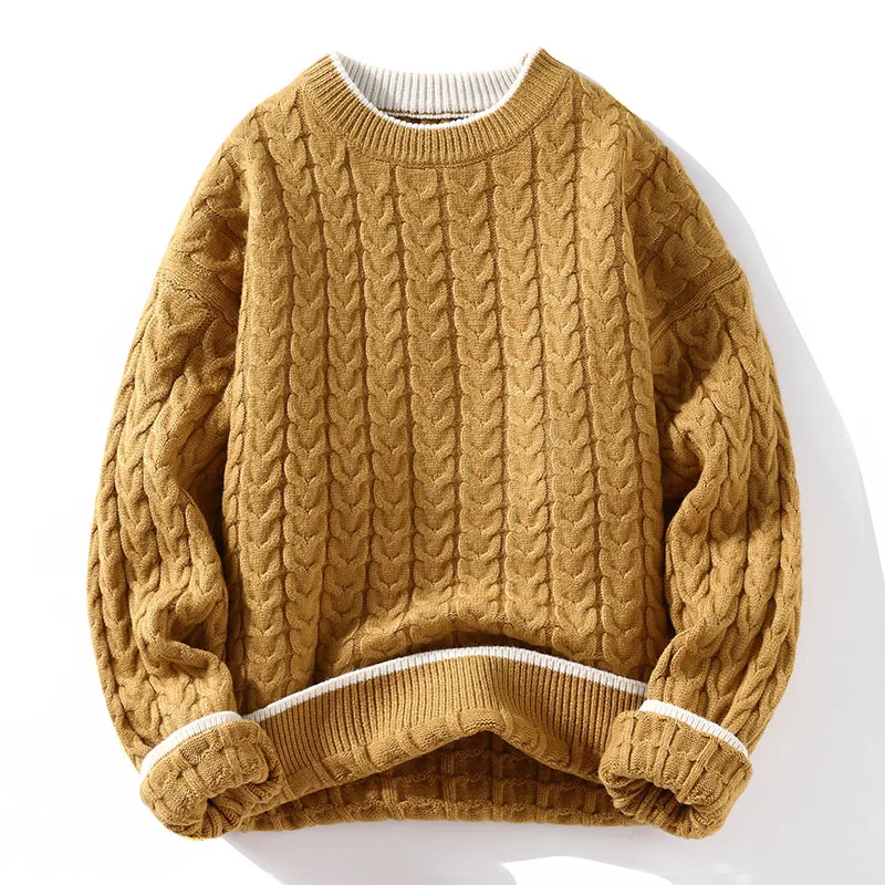 Autunno Inverno Uomo Caldo Maglia Pullover Moda O-Collo Patchwork Casual Maglione lavorato a maglia Uomo Vitalità giovanile Maglioni coreani