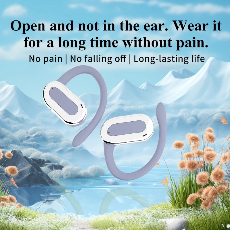 Sports Bluetooth Earphones Waterproof Wireless Headphones 60hrs Music with Mic Headset  LED Power Display Soft Ear hook Earbuds