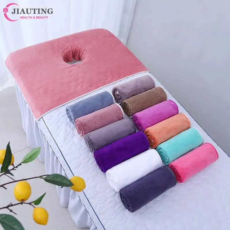 

1PCS 50*80CM Massage Headrest Pads Multiple Sizes Thickened Beauty SPA Massage Table Planking Face Towel With Hole Bed Bandana