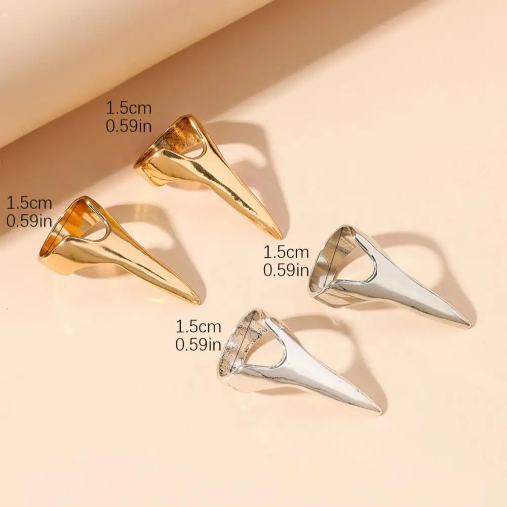 Halloween Rings Halloween Punk Rock Style Adjustable Metal Claws Rings Set for Cosplay Holiday Party 2 Pairs Fingertip