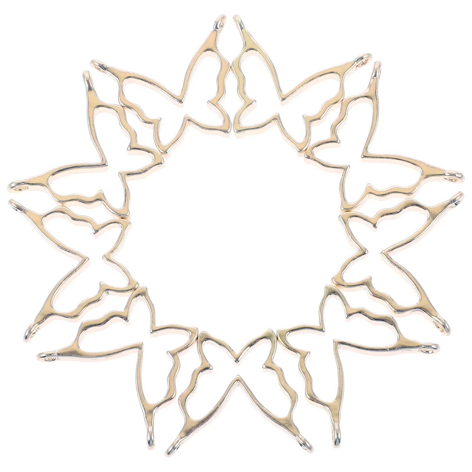 

10Pcs Metal Frame Bezel Charms Hollow Butterfly Shape Pendants DIY Jewelry Accessories For Resin Craft Necklace Making