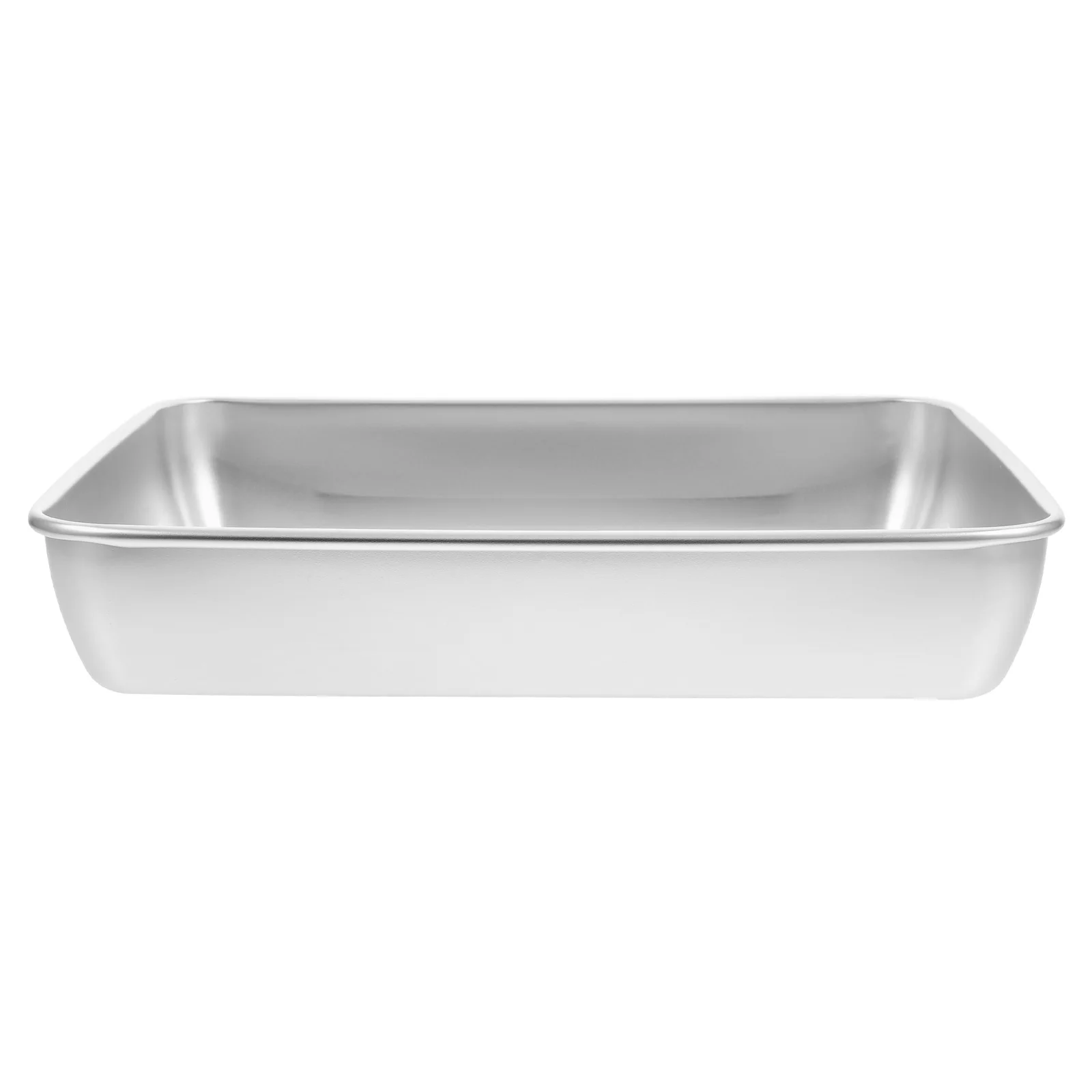 

Stainless Steel Baking Pan Rectangle Oven Tray Bread Cake Pan Multi-Functional Light Weight Heat Resistant For Diy