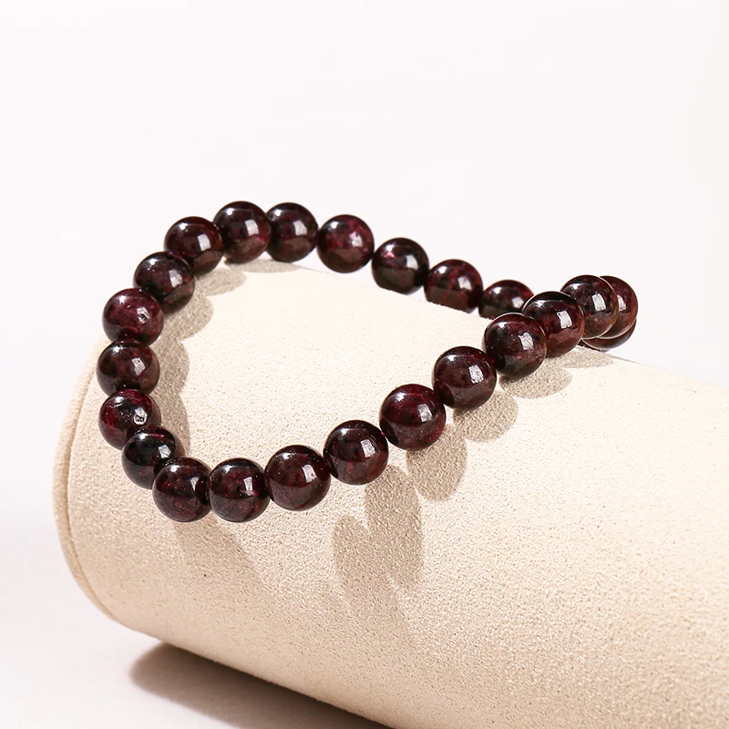 JD 1A Natural Garnet Stone Wine Red Beaded Bracelet Men Women Yoga Healing Balance Bracelets Jewelry Couple Valentine's Day Gift