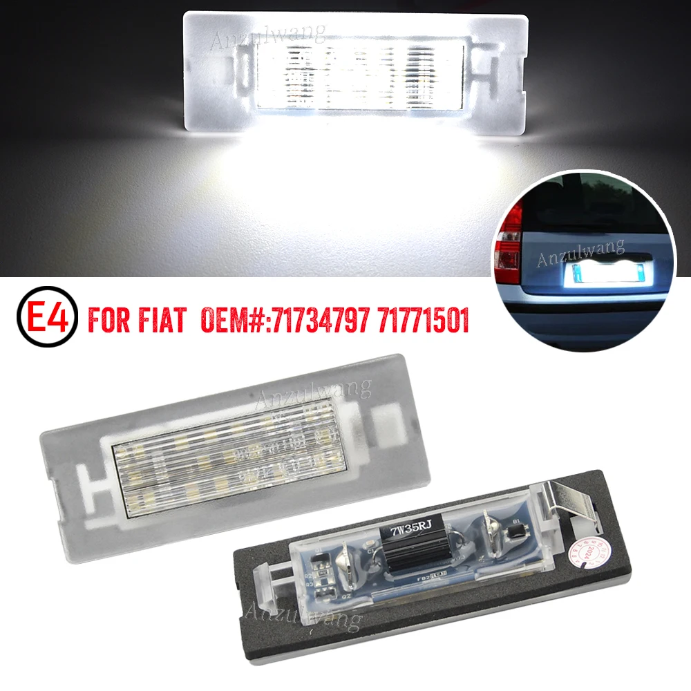 

2pcs LED License Plate Light Number Plate Light Number Backlight Lamp For Fiat Panda Mk3 Type 169 MK4 312 319 71734797