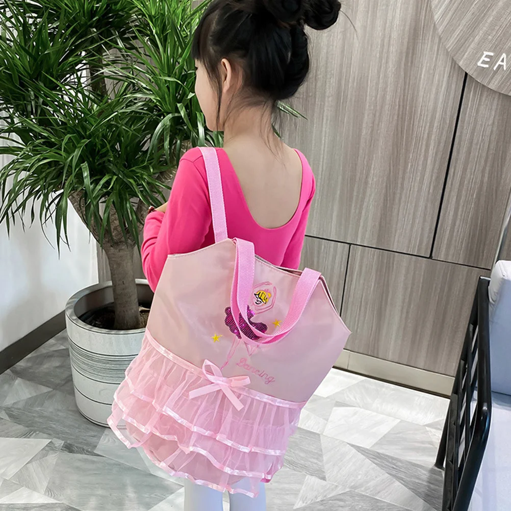 

1 шт. балетный рюкзак розовый регулируемый кружевной рюкзак с вышивкой милая универсальная танцевальная сумка практичная сумка для хранения для девочек