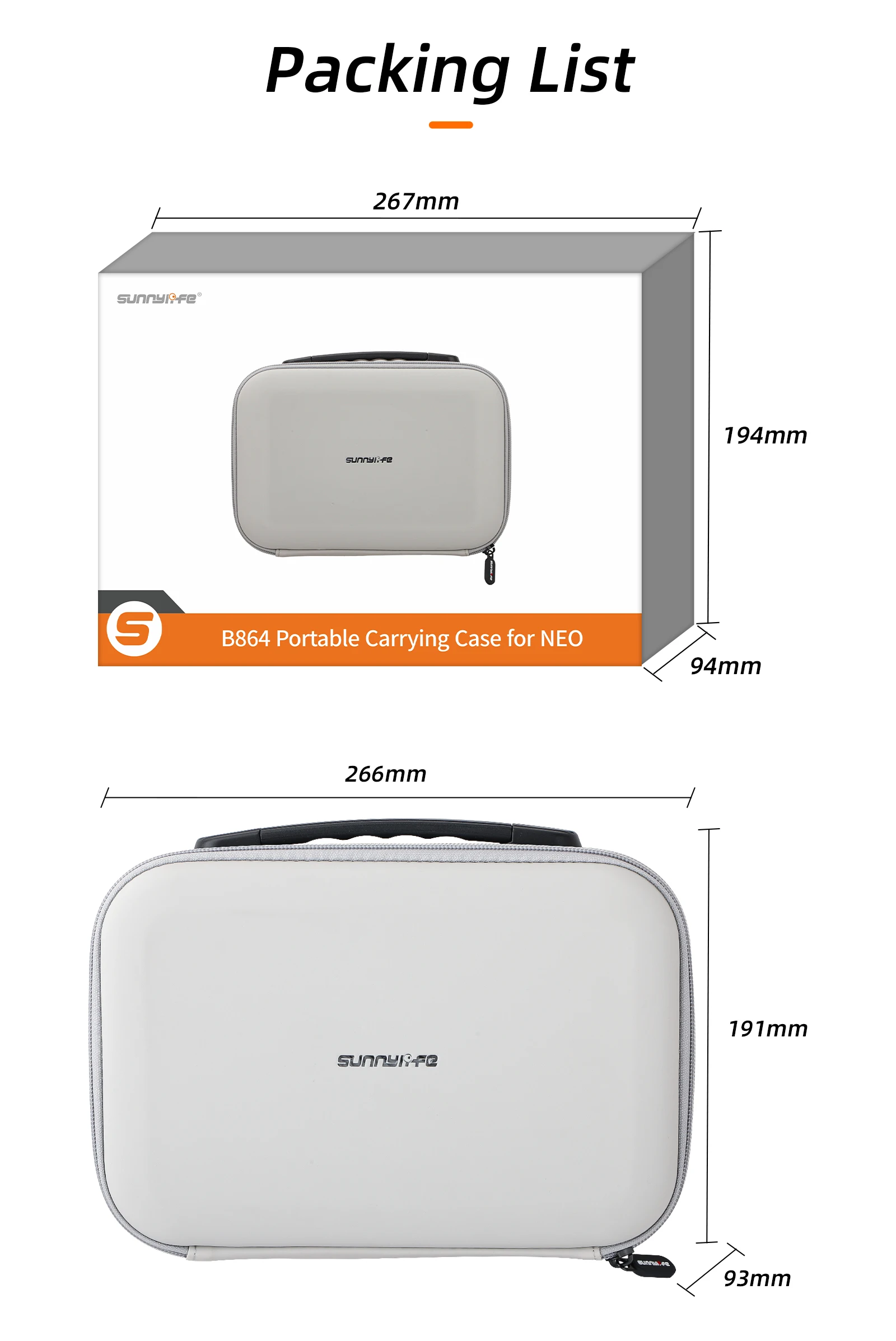 Estuche de transporte portátil para Dron DJI Neo, bolsa de almacenamiento de viaje de PU duro, a prueba de golpes, Protector impermeable, accesorios