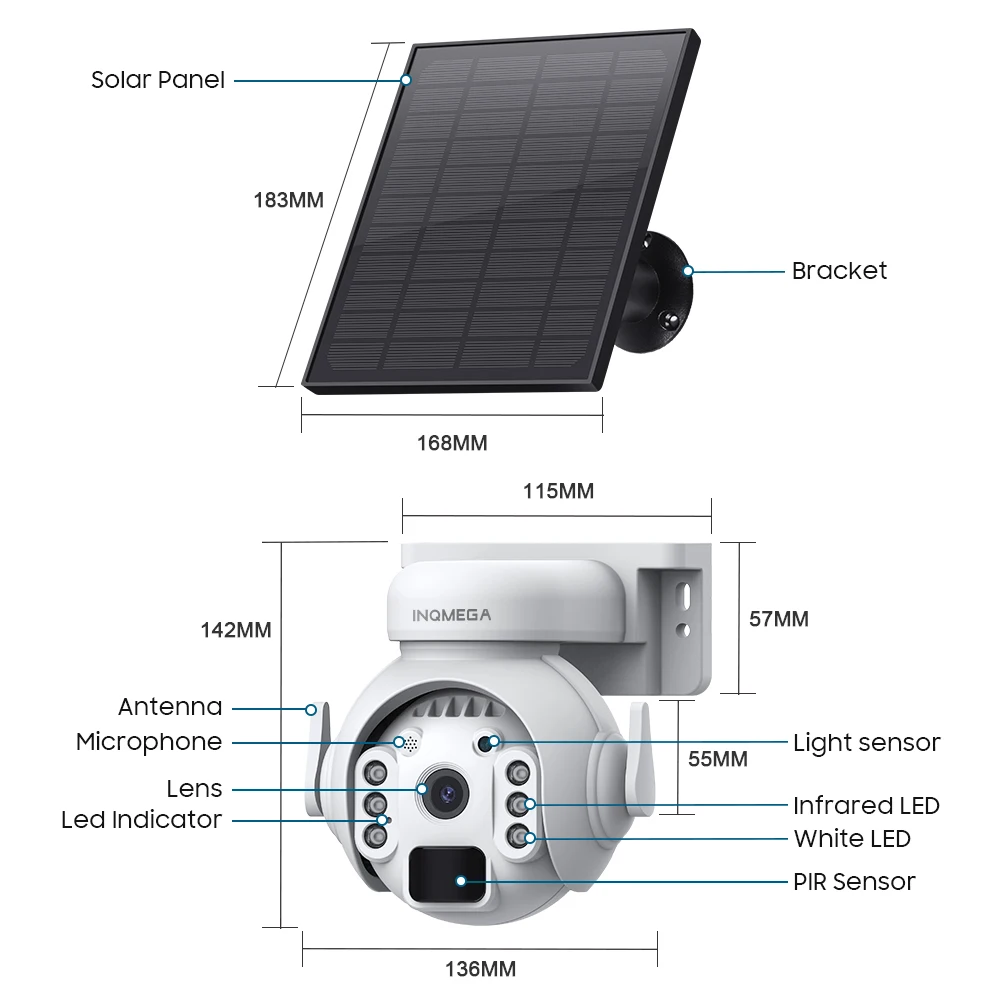 Imagem -06 - Inqmega-câmera de Segurança Solar ao ar Livre Câmera de Detecção Humana Ip65 Câmera à Prova d Água 3mp 4mp 4g Bateria Recarregável