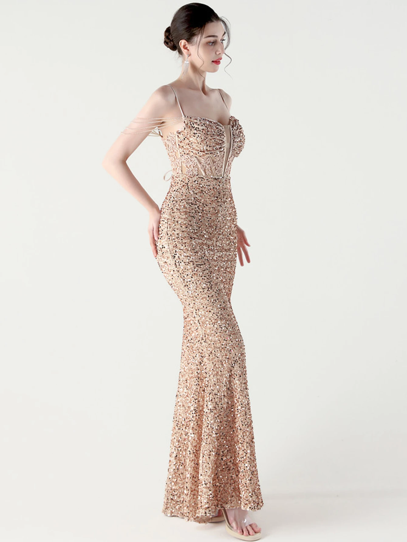 Vestido largo sexi de verano con lentejuelas y espalda descubierta para mujer, vestidos largos elegantes para fiesta de boda, vestidos de noche de graduación de lujo para mujer