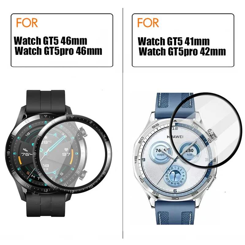 Película protectora de pantalla para Huawei Watch GT5pro 42/46mm, cubierta protectora de vidrio suave para Huawei Watch GT5 41/46mm, películas HD transparentes