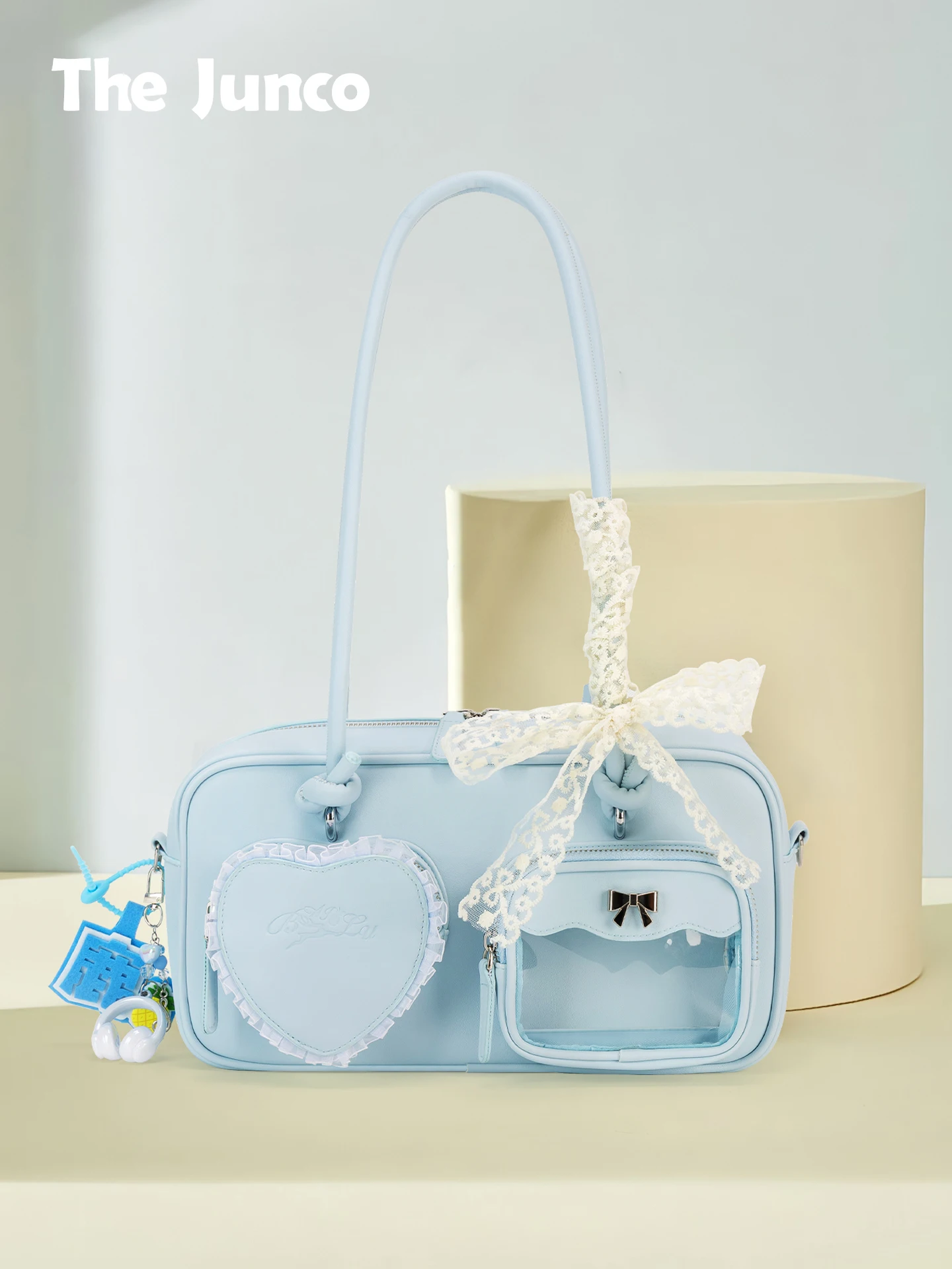 

Original Sweet Girl Wind Lta Bag Shoulder Messenger Bag Small Food Allowance Blue Large Capacity Daily Baguette Bags for Women