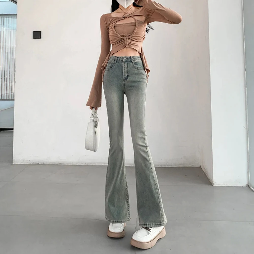 Female Clothing Straight Leg Jeans Woman High Waist Denim Women's Jeans 2023 Trend  Korean Fashion Streetwear Pants Flare