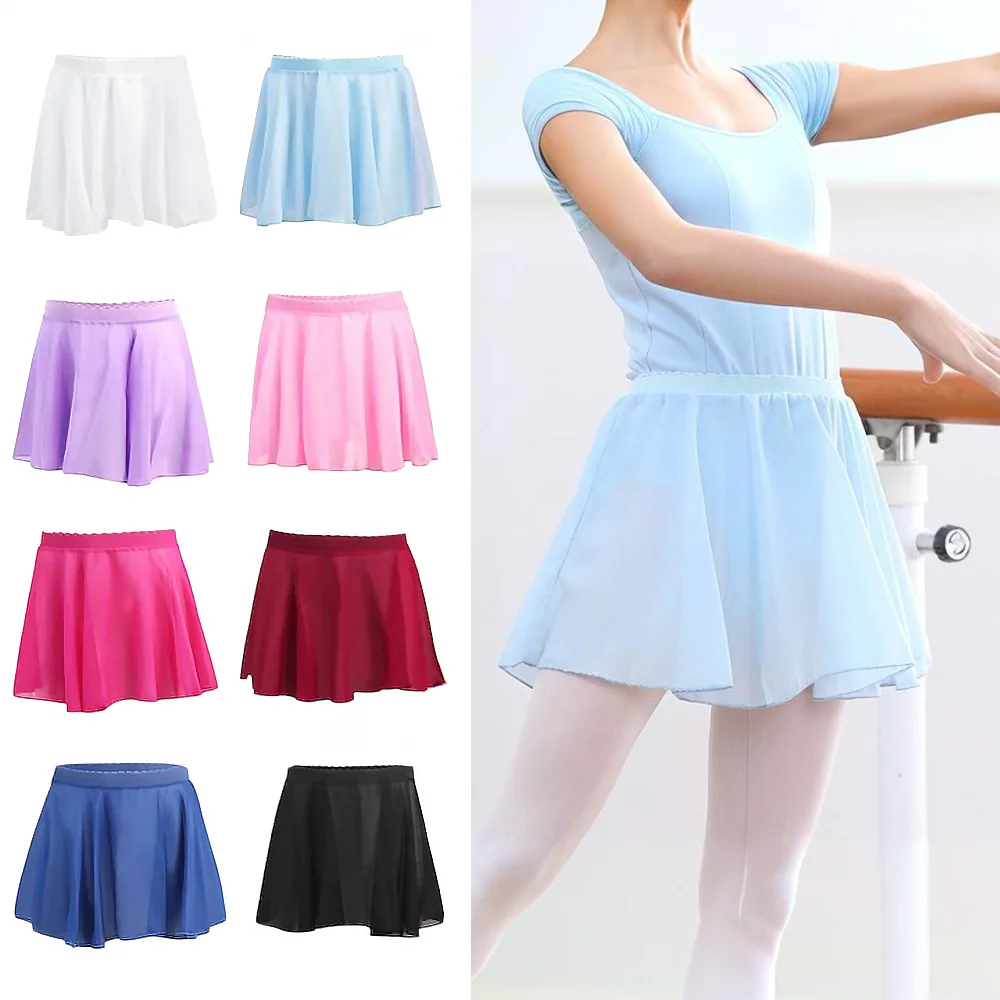 

Adjustable Dance Tutu Chiffon Ballet Practice Skirts Seamless Elastic Waist Latin Ballroom Skirt All Ages Performance Female