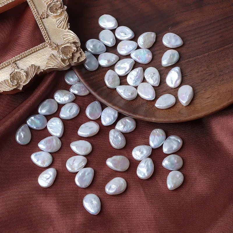 

Baroque waterdrop shape natural white freshwater loose pearl DIY jewelry accessories