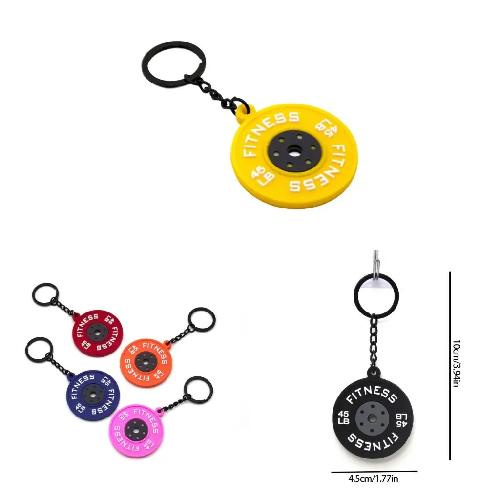  Flexible Rubber Exercise Keyring With Metal Chain Attachments 45lb Markings