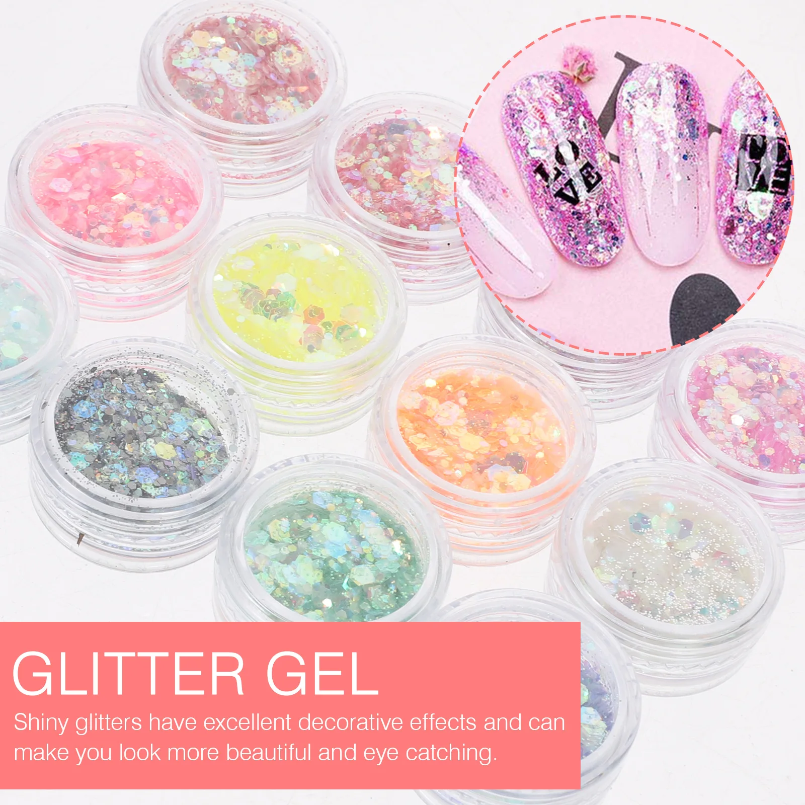 12 Boxes Night Glow Glitter Gel Body Face Hair Nail Festival Makeup Supplies Body Glitter Gel Festival Accessories
