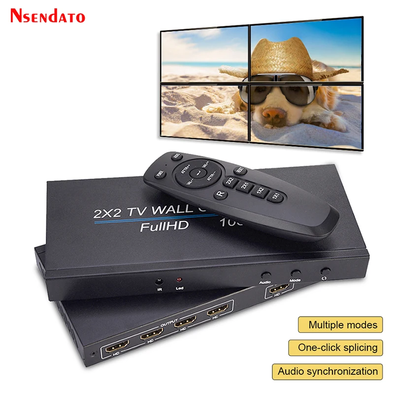 

4 Channel HDMI TV Video Wall Controller 2x2 1x3 1x4 4x1 3x1 2x1 HDMI DVI VGA USB Video Processor 4K 60Hz Wall TV Splicing Screen