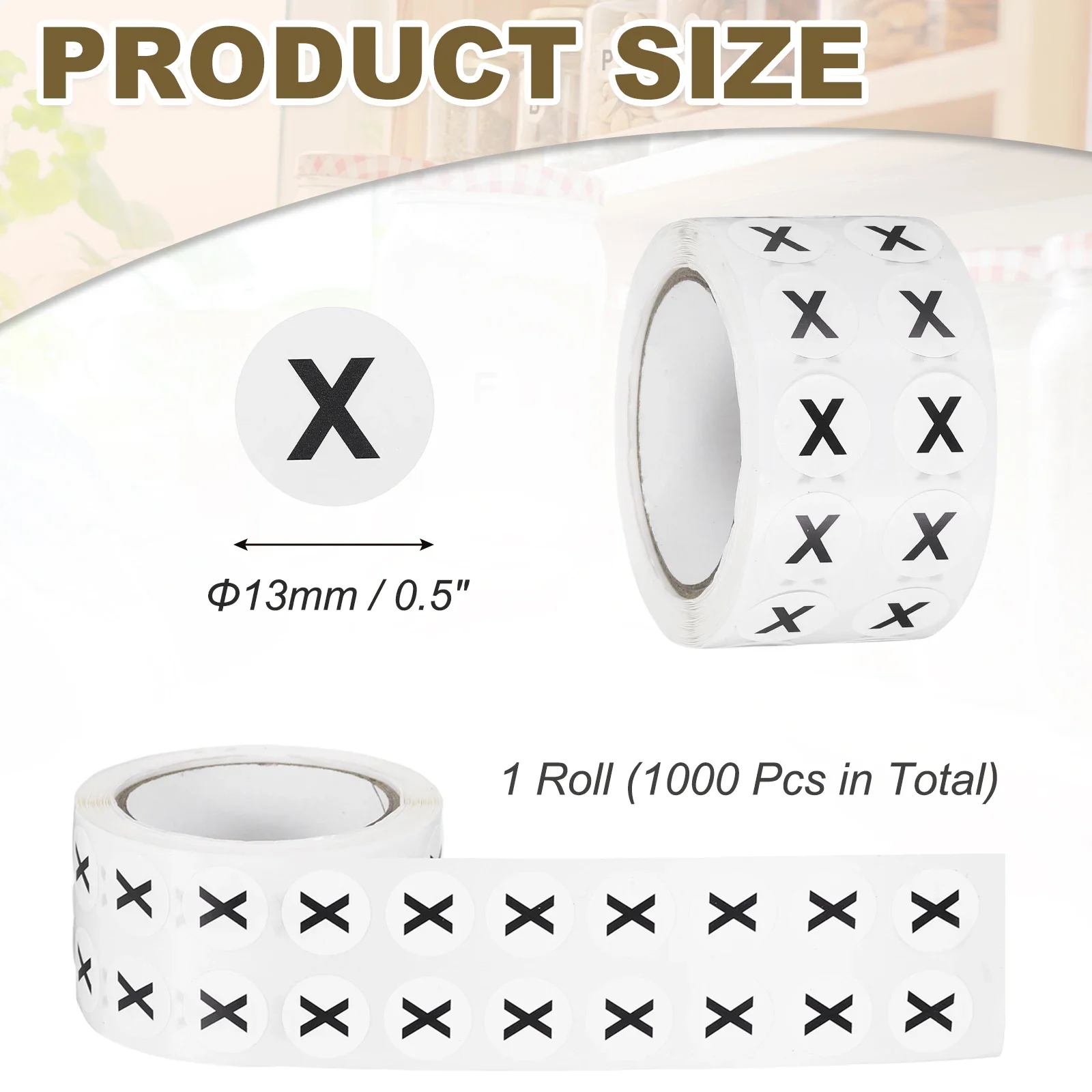 

1000Pcs 0.5 Inch Letter Stickers Inventory Labels Round Circle Dots Labels Semi-Gloss Adhesive Stickers for Organization Storage