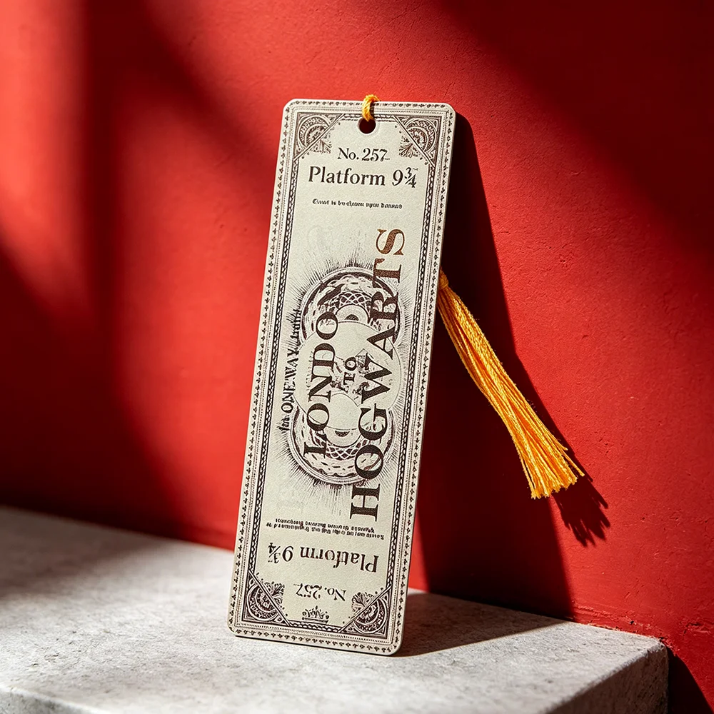 Marcapáginas de Harry Potter, Plataforma 9 3/4, Marcapáginas de Acrílico con Forma de Boleto, Boleto de Tren de la Escuela de Magia, Marcapáginas Creativo, Regalo para Fans