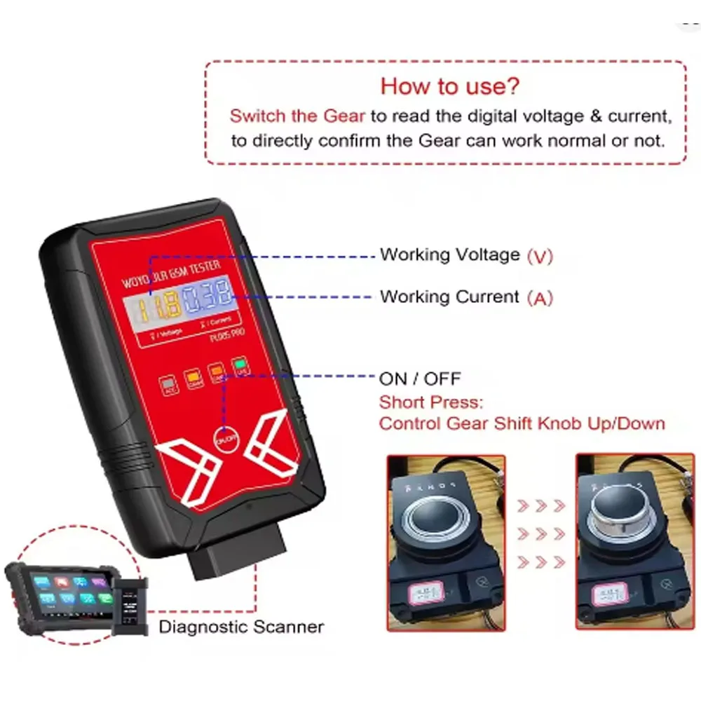 WOYO PL005 PRO for Land Rover for Jaguar GSM Shift Module Tester Bench Test Rotary Gear Selector Automotive Diagnostic Scanner
