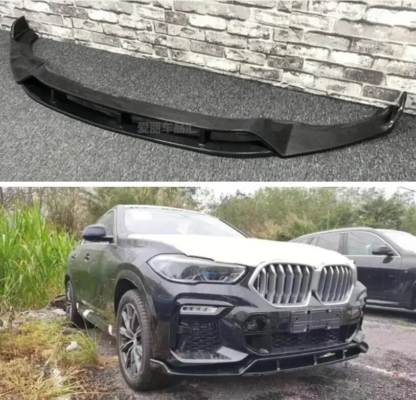 

REAL CARBON FIBER Front Bumper Lip Splitters Cup Flaps Cover For BMW X6 G06 2019 2020 2021 2022