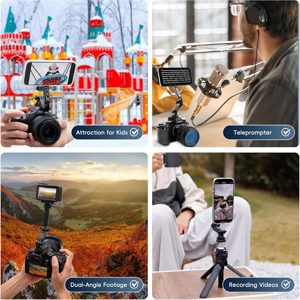 Магнитное крепление для штатива JJC для iPhone, адаптер для штатива с винтом 1/4 дюйма, крепление для телефона с холодным башмаком для камеры iphone 16, 15, 14, 13