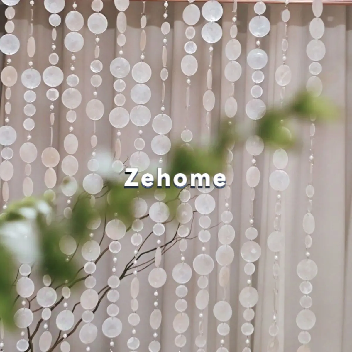 Shell DIY French dream pearl bead curtain romantic wedding stage props partition decoration beaded curtain door curtain