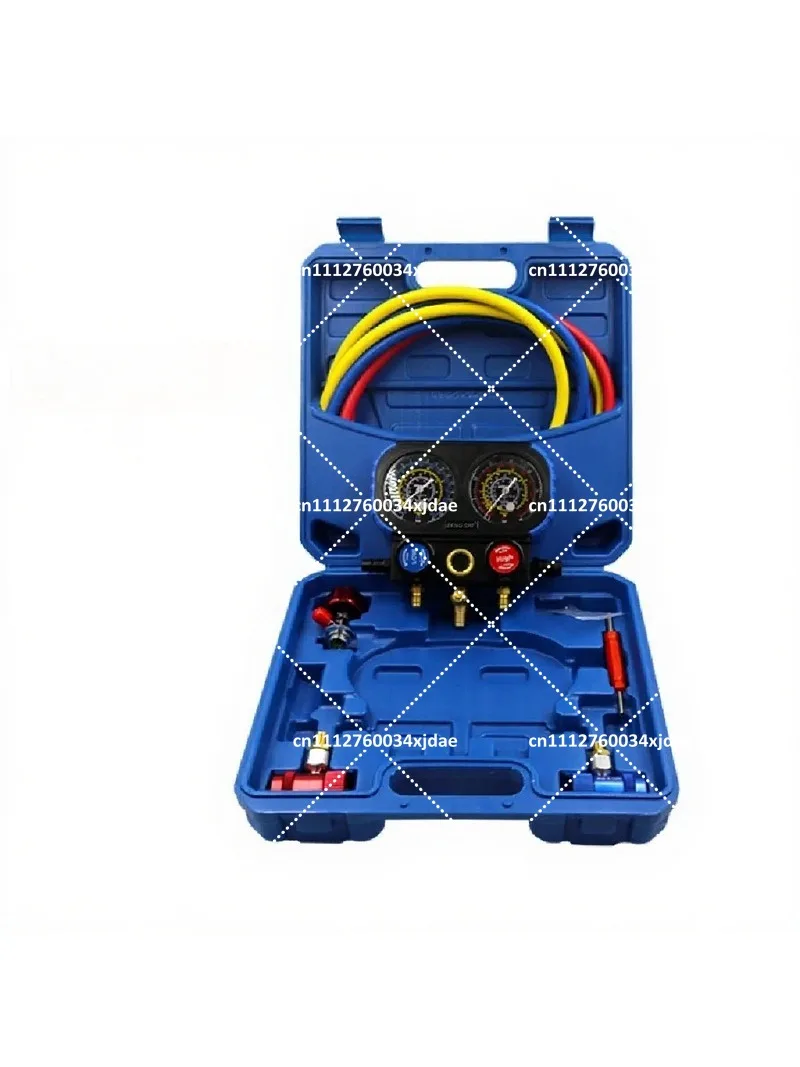 Automotive AC Refrigerant Kit with Pressure Diagnostic Gauge for Car Air Conditioning System