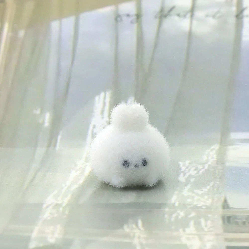 1Pcs Small Fluffy Resin Bunny DIY Keychain Earrings Bracelet Bag Desktop Car Hanging Ornament Accessory