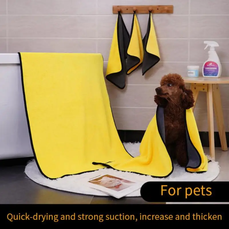 Quick-Drying Pet Towel Absorbent Pet Bath Towel for Dogs Cats Soft Lint-Free Fiber Dog Towels Pet Cat Blanket Pet Supplies