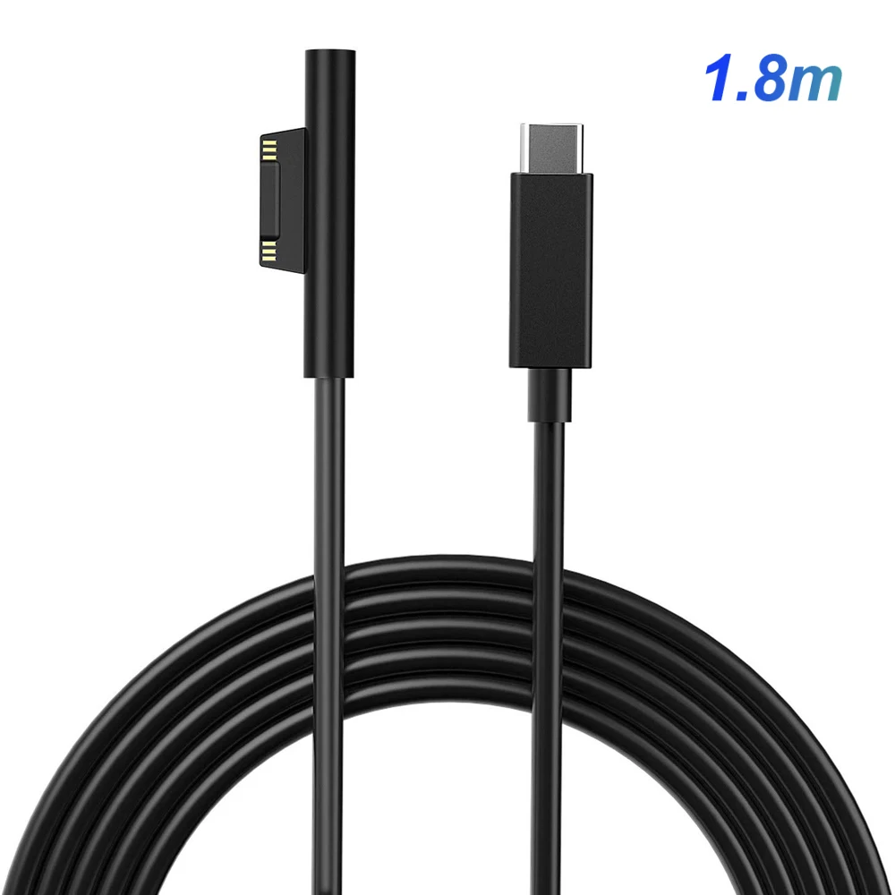 PD USB Tipe C Charger Apdater untuk Microsoft Surface Pro 6/5/4/3 Go Book Tablet Kompatibel 15V/12V 4A 3A 65W 44W Kabel Pengisi Daya