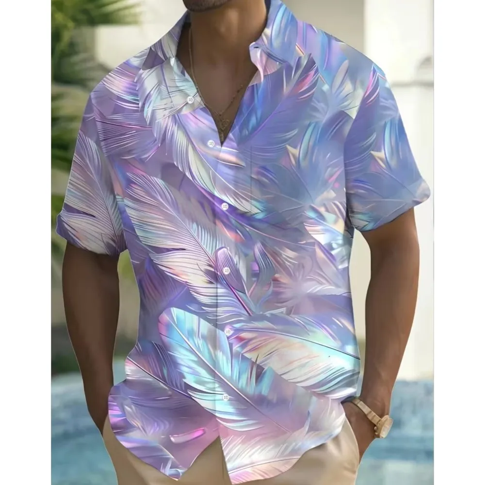 2026 Casual Menswear Clothing Short Sleeves Men's T-shirt Men's Shirts Personality Daily All-match Man's Clothe Gradient Printed
