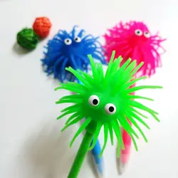 Penna a sfera con polpo peloso studente penna Gel di decompressione creativa scrivi materiale scolastico con penna a testa di polpo peloso cartone animato liscio