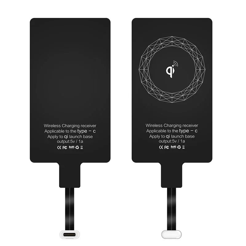 Receptor de carga inalámbrica, adaptador de carga inalámbrico tipo C, MicroUSB Lightning, compatible con teléfono Android