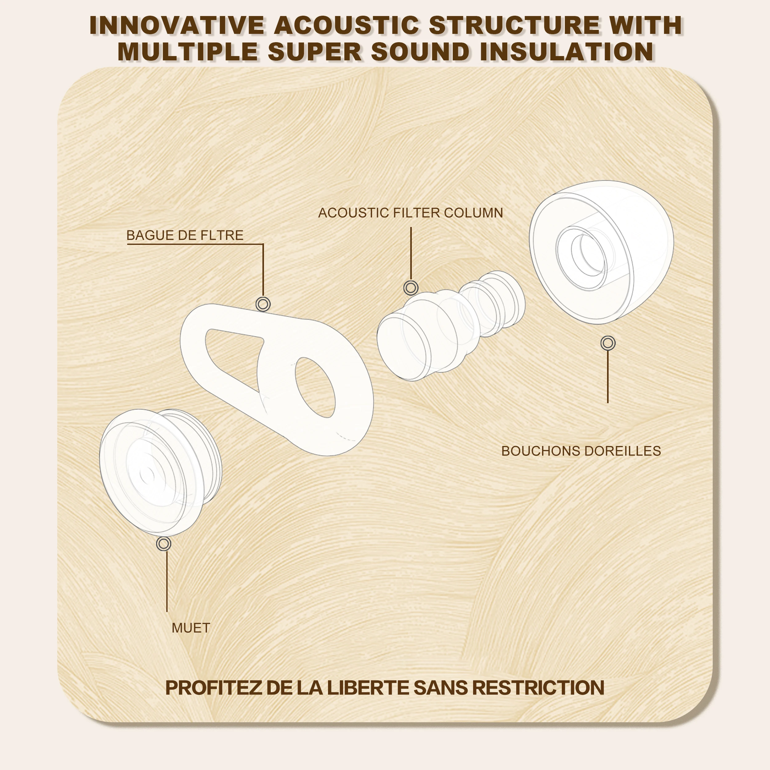 Olyga Silicone Professional Earplug  Anti Noise Ear Plugs for Work Travel Focus on Learning Reduce Disturbances