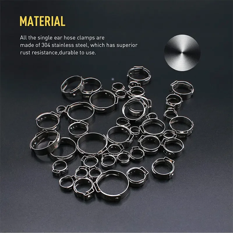 Imagem -05 - Braçadeiras de Mangueira Anéis 623.5 mm 304 Única Orelha Stepless Cinch Braçadeira Anel Ferramenta para Tubulação de Água Encanamento Uso do Carro Aço Inoxidável 130 Peças