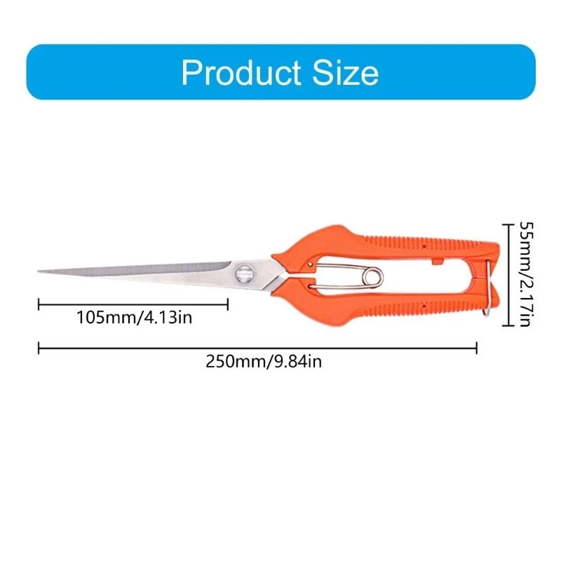 

J0MC Miniature Tip Garden Shears Fruit Scissors For Precise Trimming Lightweight Stainless Steel Pruners With Nonslip Handle