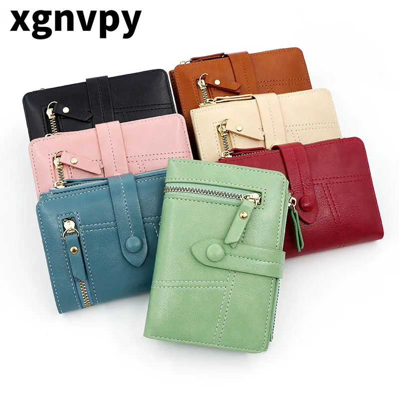 xgnvpy Elegant Ladies Wallet - Short Zip Purse Joker Style Large Capacity Multi-Card Perfect Accessory Purses Trend