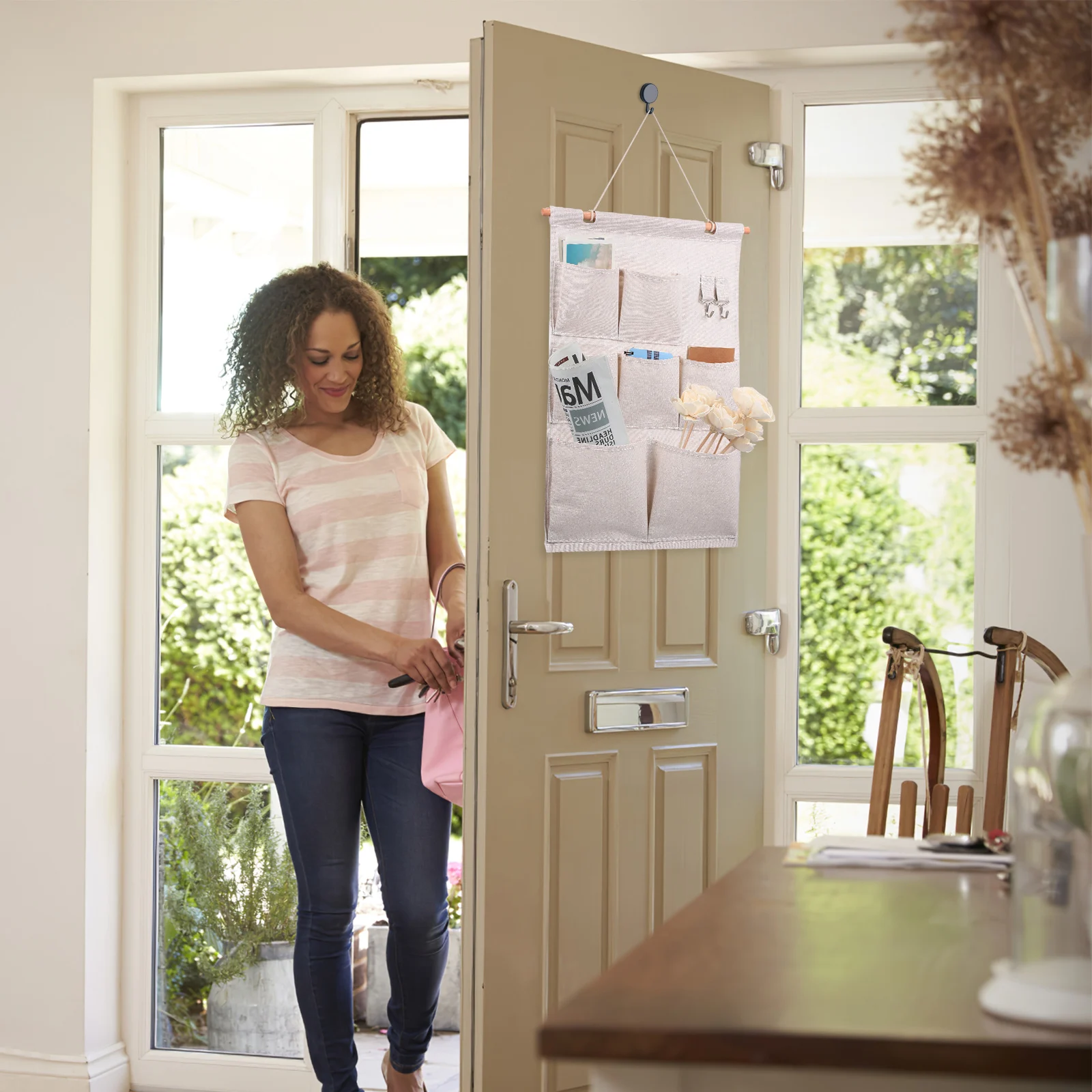 

Hanging Bag Wall Storage Organizer Multi-Pockets Clothes Accessories Door Bedroom Space Saving Practical Design