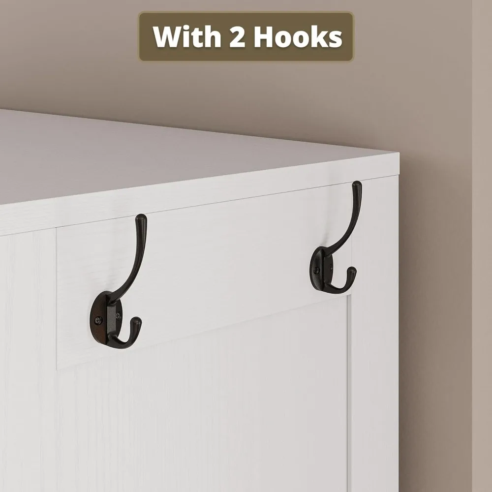 Armário de quarto de madeira de 70 polegadas com portas estilo celeiro, gavetas, espelho de comprimento total e 5 prateleiras