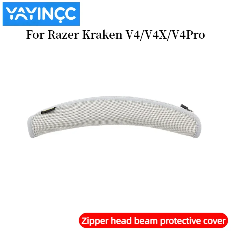 YAYINCC استبدال شبكة/بروتين الجلد بطانة للأذن + سستة عقال غطاء كومبو لسماعات Razer Kraken V4/V4X/V4Pro/Kitty V2 Pro