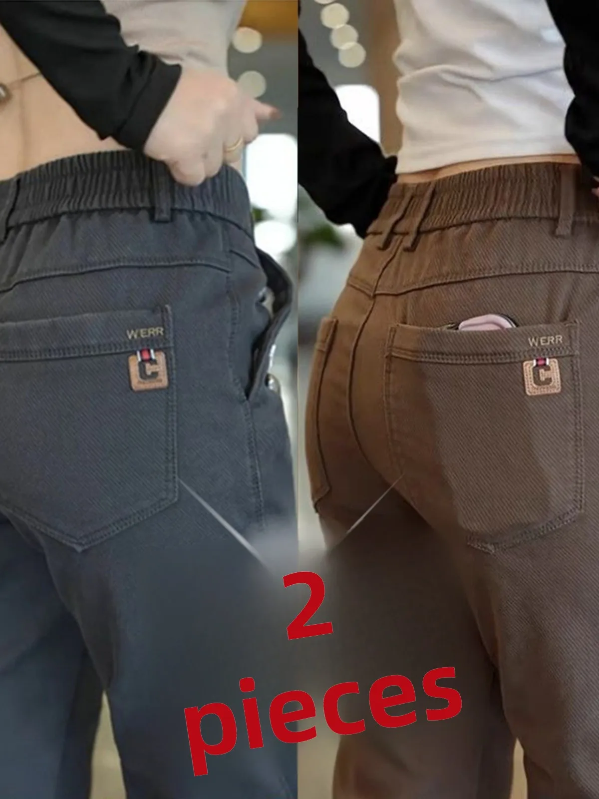 

Busin Casual Loose Fit Men's Long Pants Straight Leg Autumn Versatile Youth Faion Antimicrobial Cotton Twill Youth