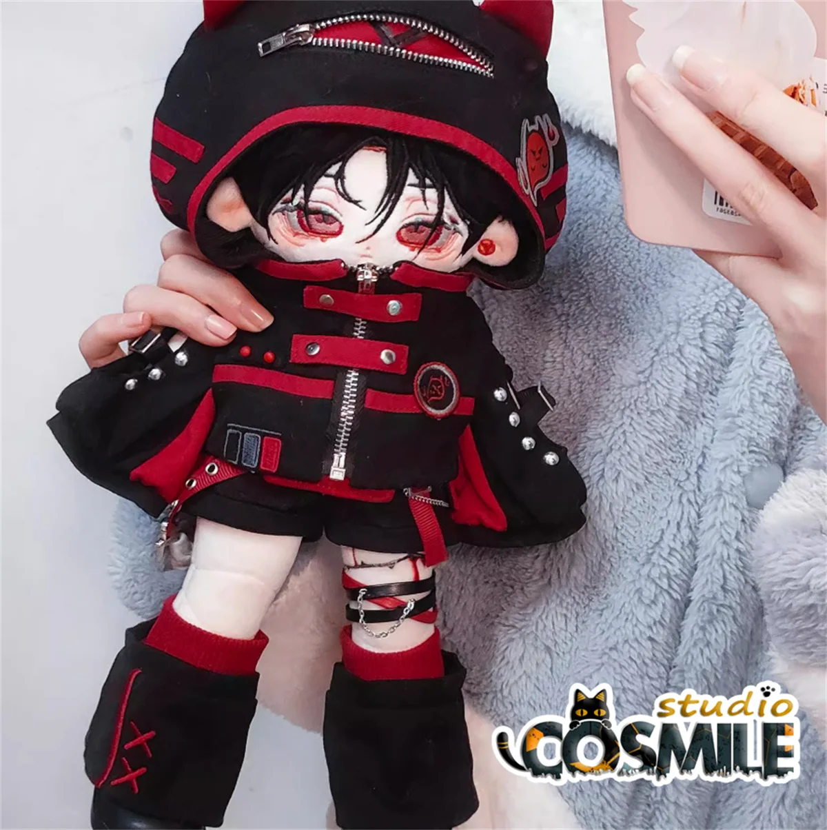 

Idol Subculture JK Skirt Jirai Kei Cool Fashion Neko Cat Wolf Costume Stuffed Plush 30cm Doll Accessories Doll's Clothes DJ
