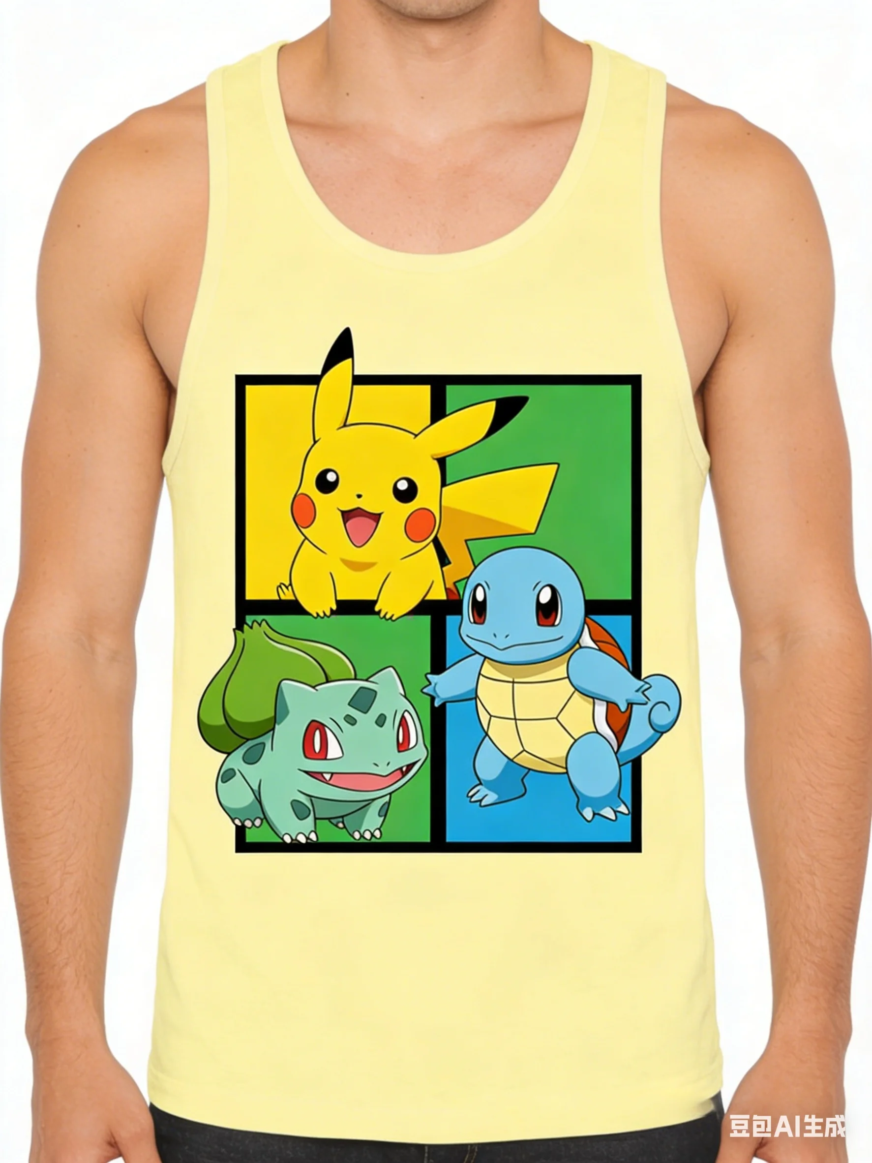 

Pokémon Collaboration Vest T-Shirt Summer Loose-Fit Versatile Anime Print Top