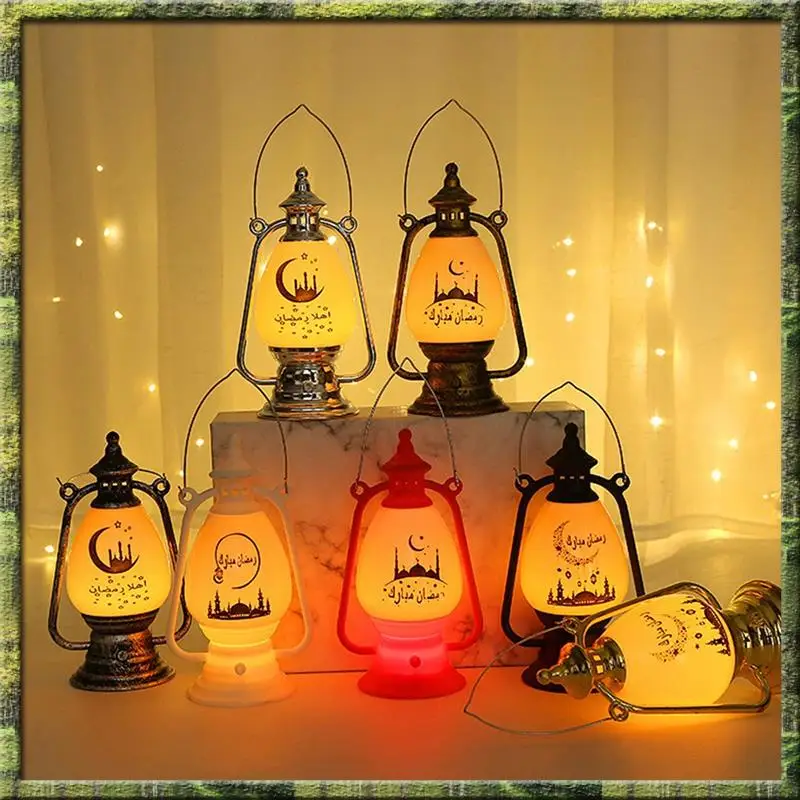 

A63P Топ 7 шт. винтажная лампа Ид Мубарак ураган Рамадан каримское масло ветрозащитные декоративные светильники домашний фестиваль орнамент