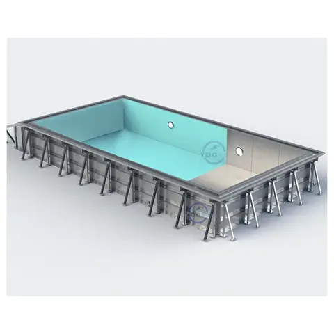 Custom Steel Structure Above Ground Swimming Pool Metal Frame Regular Shape Swimming Pool Outdoor Adult Mini Steel Frame