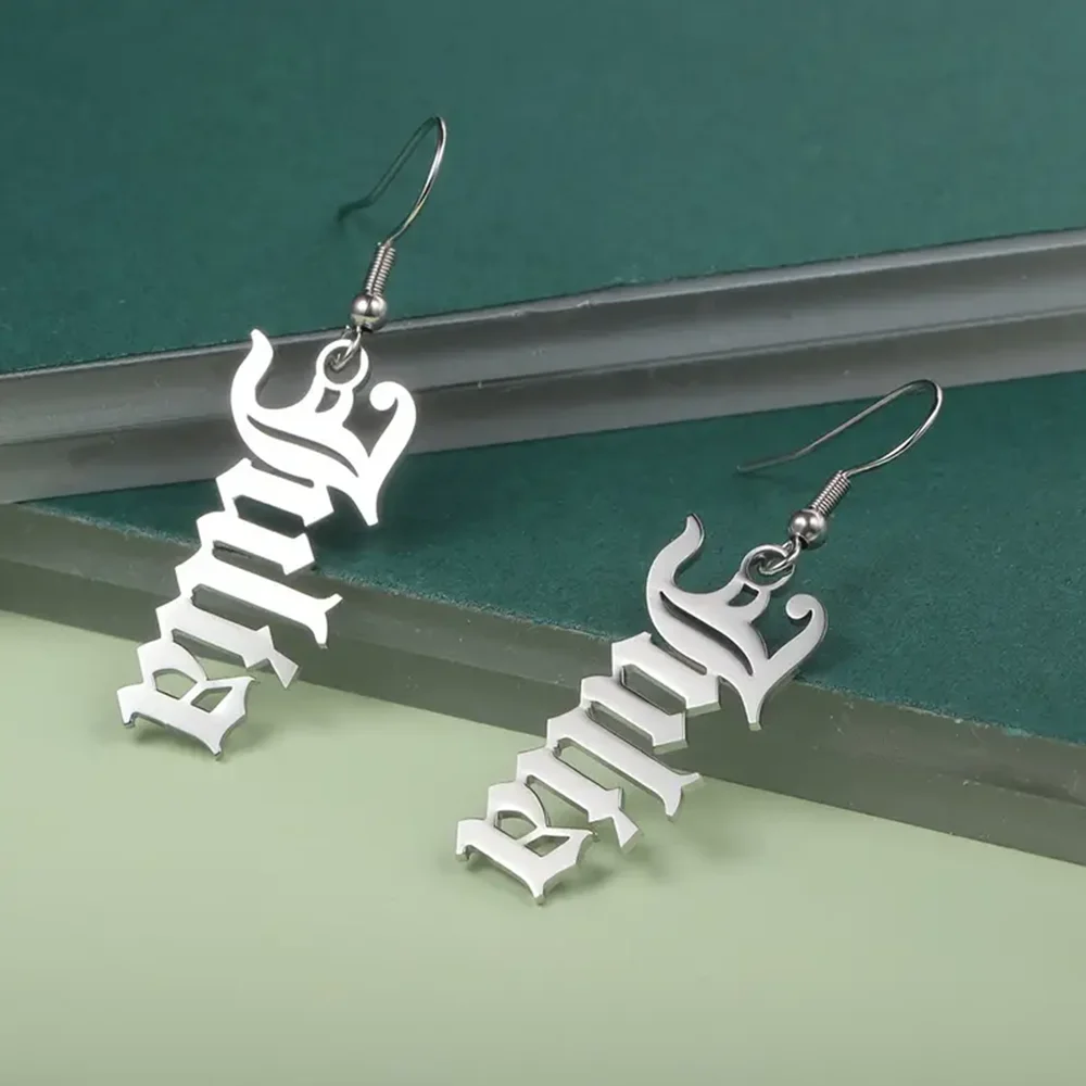 Personalized Earrings Customized Name Stainless Steel Earrings as a Gift for Mother