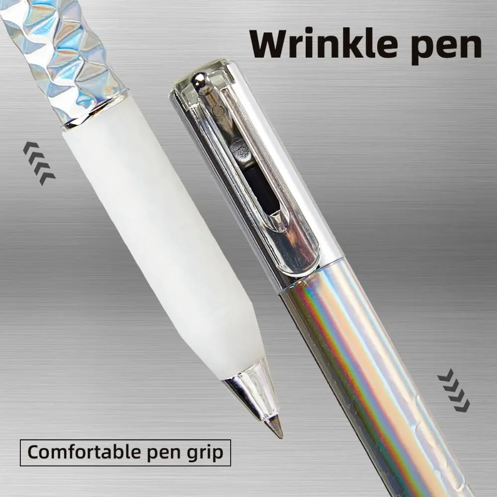 Durable Rhombus Geometry Deformable Pen Press Type Black Ink Neutral Pen Quick Dry 0.5mm Tip Anamorphic Pen Gift