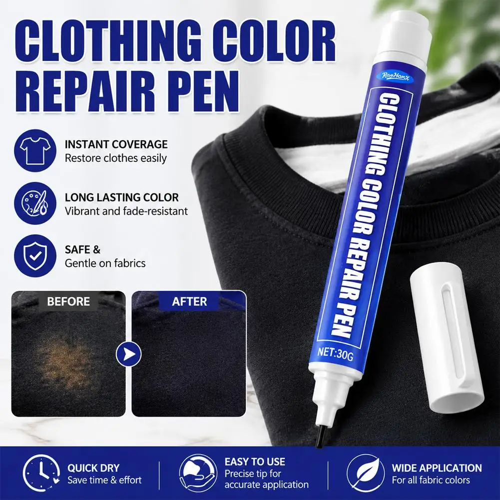 Fabric Repair Pen No-Fade Permanent Ink Instant Fix for Clothes Jeans Suits Multi-Color DIY Marker