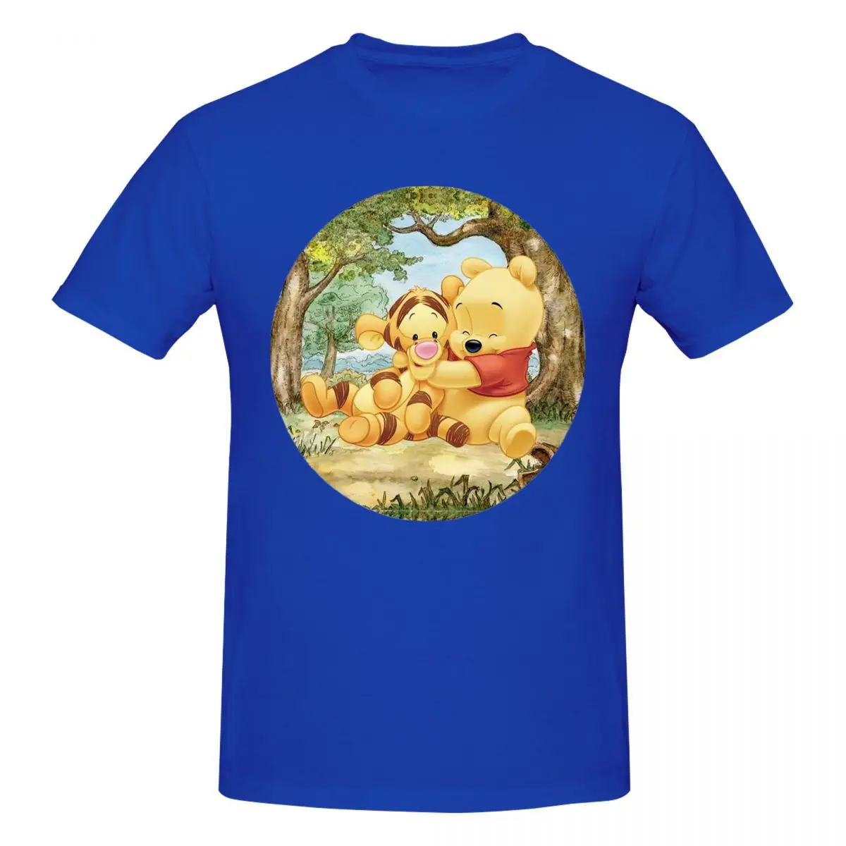 

Winnie The Pooh T-Shirt for Men Cotton Plus Size T Shirts Men's Tees Short Crew Neck Summer Clothes Tops S-6XL