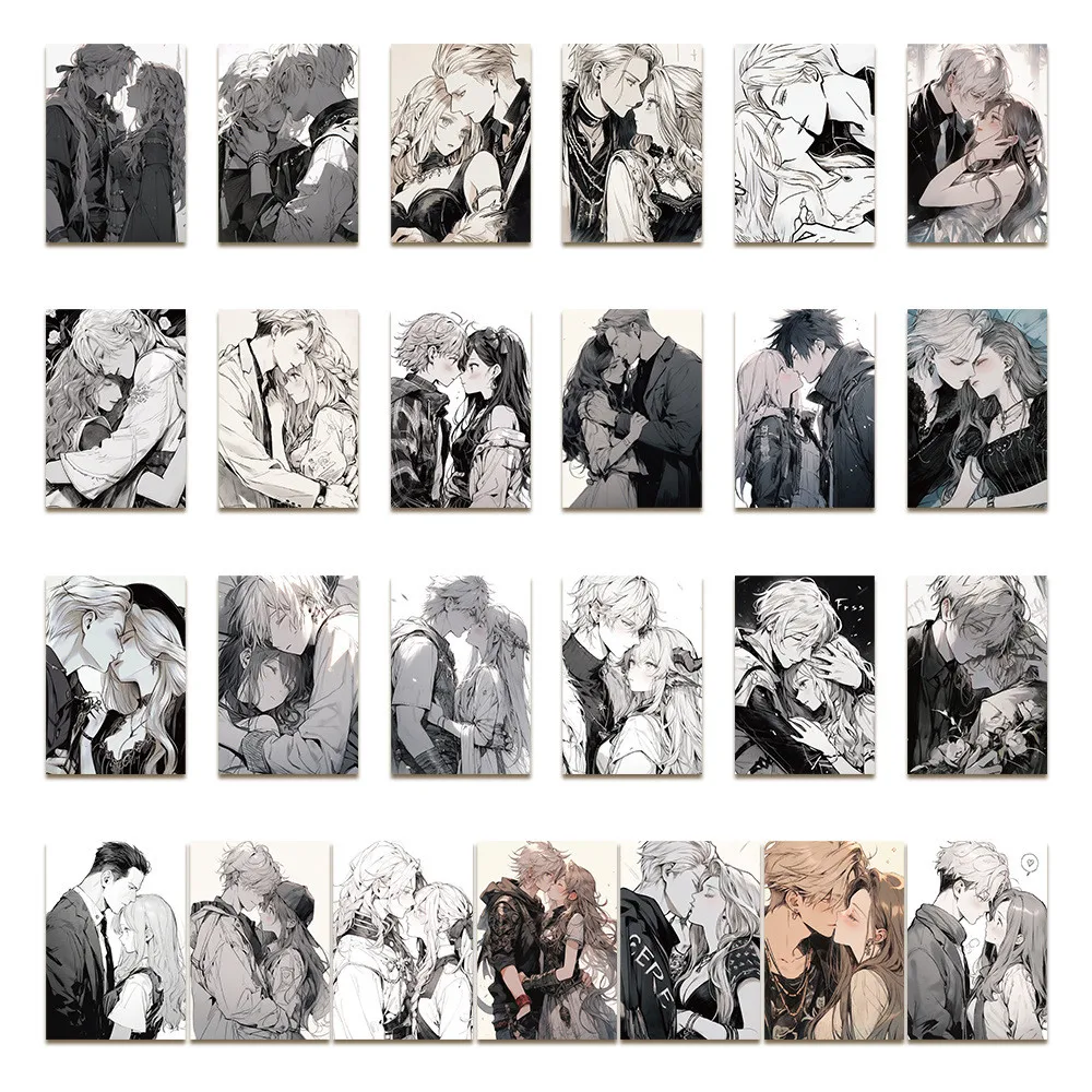 ملصقات صور تقبيل الزوجين المحبون مكونة من 50 قطعة - شارات زخرفية لأجهزة الكمبيوتر المحمولة وأجهزة الكمبيوتر المحمولة والمجلات وتسجيل متجر YourLife